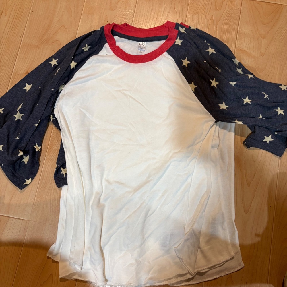 Alternative Earth Mens Star Print Raglan Baseball Tee Bundle of 5 Small Bundle